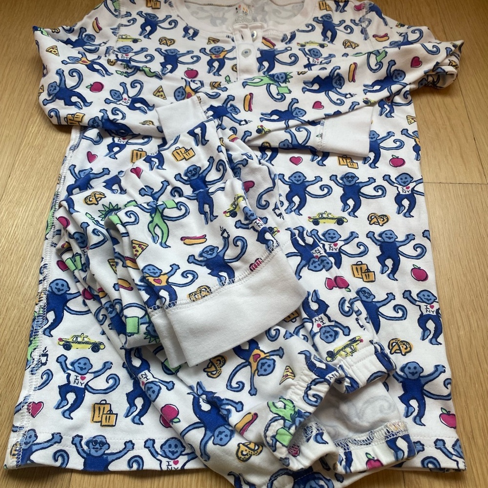 Roller Rabbit NYC Monkeys Girls Size 10 Pajamas